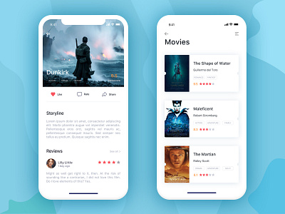 Entertainment Mobile App app design entertainment film grade illustrations ios 11 iphone x movies reviews ticket