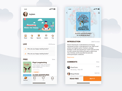 Reading App app book buy design discover new reading special store top ui ux