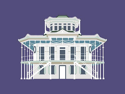 Doullut Steamboat House architecture building house illustration new orleans steamboat vector