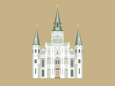 St. Louis Cathedral architecture building cathedral house illustration new orleans vector