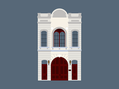 Firehouse architecture building firehouse house illustration new orleans vector
