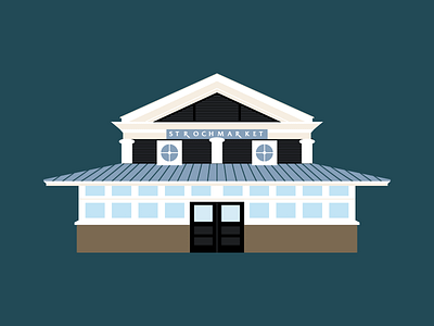 St. Roch Market architecture building illustration market new orleans vector