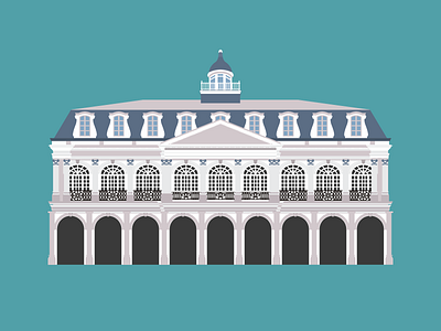 The Cabildo architecture building illustration new orleans vector