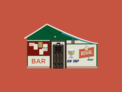 Snake & Jake's Christmas Club Lounge architecture bar building dive illustration new orleans vector