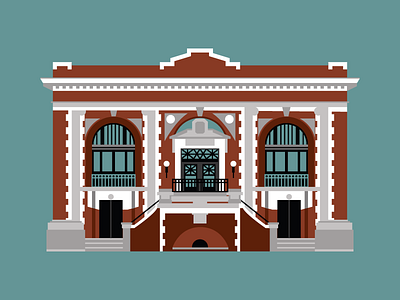 Dryades Street Branch Library architecture building illustration integration library new orleans race vector