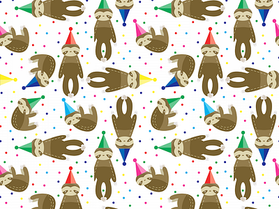 Party Sloth Pattern pattern repeating sloth
