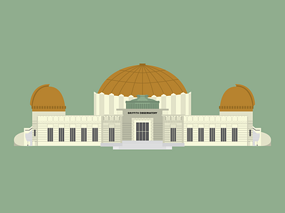 Griffith Observatory architecture building illustration los angeles observatory planetarium space vector