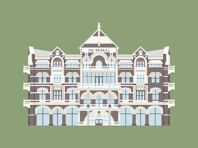 The Driskill Hotel architecture austin building driskill hotel illustration texas vector
