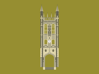 Memorial Student Union Tower, University of Missouri architecture building illustration missouri stone tower university vector