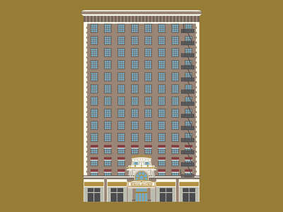Cecil Hotel architecture building ghost haunted horror hotel illustration los angeles spooky vector