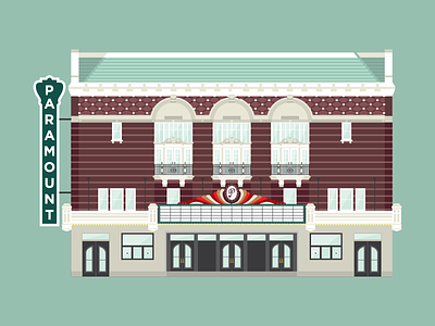 Paramount Theater architecture austin building illustration paramount texas theater vector