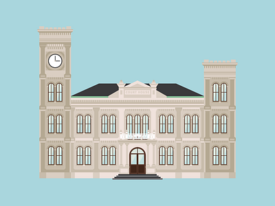 Algiers Courthouse algiers architecture building courthouse government illustration new orleans vector