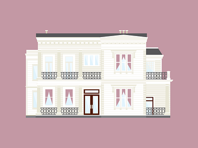 Elms Mansion architecture building illustration louisiana mansion new orleans nola st. charles streetcar vector
