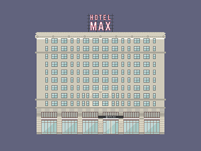 Hotel Max architecture historic history hotel illustration provenance seattle vector washington