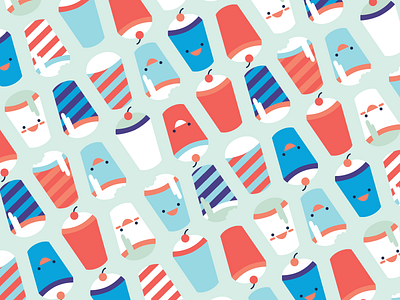 Snoball Pattern ice cream illustration new orleans nola pattern repeating snoball snow cone summer vector