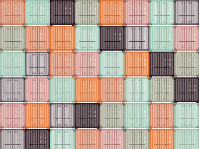 Shipping Crate Pattern boat cargo illustration ship shipping shipping crate stack train truck vector