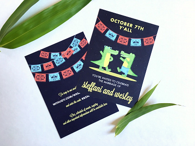 Gator Wedding Invitations alligator gator invitation louisiana mexico papel picado swamp wedding