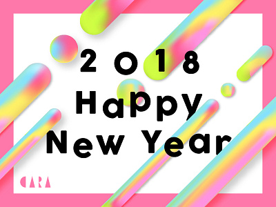 Happy New Year 2018 color gradient illustration mix newyear pink play