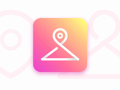 Clothes map app app clothes fashion gradient icon logo map pin pink