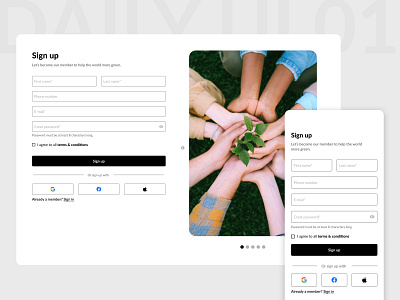 Daily UI :: 001 Sign up