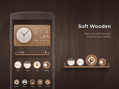 'Soft Wooden' Icon set & Widget Design