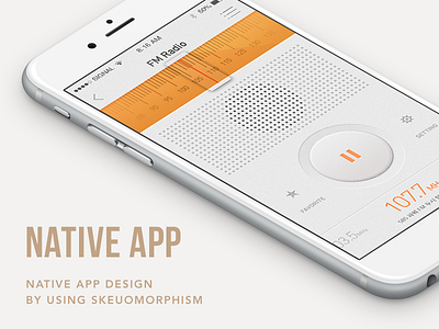 Native application design android app icon iphone player radio recoder skeuomorphism ui