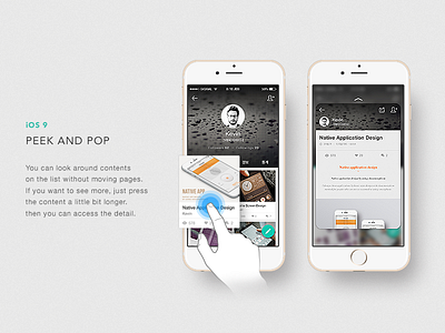 Nofefolio app (Peek and pop) android app application card concept design flat ios layout mobile modern portfolio