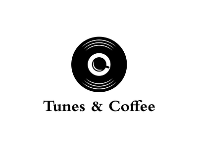Tunes Coffee branding design flat illustration logo minimal