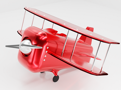 Biplane 3d 3d art biplane blender minimal 3d toy