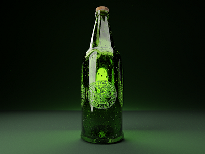 Beer bottle 🍾 3d 3d blender art photography