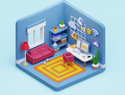 myroom 3d 3d art 3d artist art blender blender3d