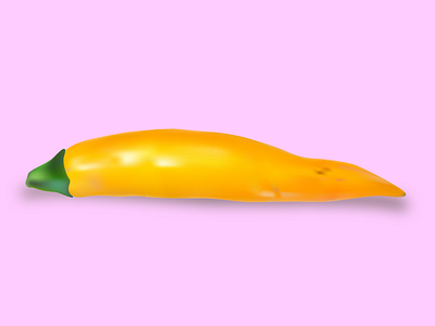 yellow paper gradient mesh pepper photorealistic vector illustration vectorart vegetable