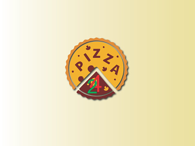 Pizza 24 branding design illustration logo vector