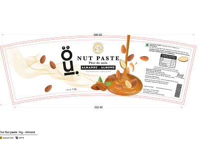 Packaging Design - Oui NP Almond 1kg 01 2 branding branding design illustrator nature illustration packagingdesign vector