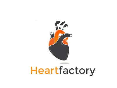 heart factory animation art branding design factory graphic design heart icon illustration illustrator logo medical vector