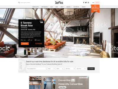 Lofts Rental app design flat ui ux web website