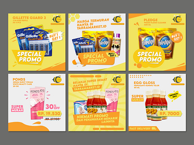 Yarramarket IG feeds banner ads brochure design instagram layout online shop