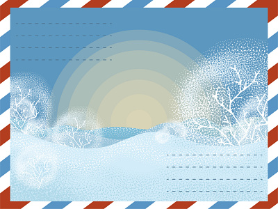 Snow postcard