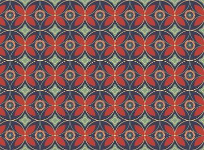 Retro seamless pattern autumn circles classic decor design fabric flowers graphics illustration ocher olive orange pattern retro seamless pattern shushunya terracotta textile vector yellow
