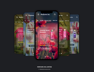 Perfume App Concept Design ator app clean design colorful concept design illustration luxury design mockups online shop rich ui