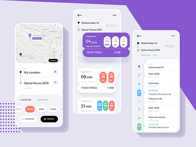 Ticket App IOS Template branding clean design clean ui colorful concept design design mockups motorcycle my location opera house schedule app texture ticket tickets app train tram transport transport app transport template travel app