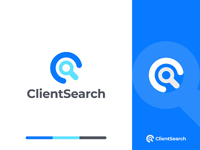 ClientSearch - Logo design alphabet app brand identity branding cletter client clientsearch company concept designer portfolio designs illustration letter lettermark logo logo designer modern monogram search simple