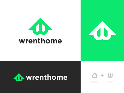 wrenthome - Logo Design Concept alphabet app brand identity branding business concept designer portfolio designs graphic home homes hotel icon logo logomark modern rent w wrent wrenthome