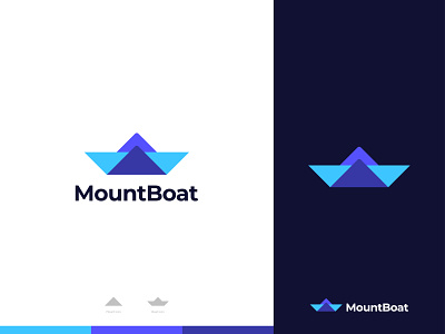 MountBoat - Logo Design Concept app blue boat brand identity branding colorfull concept designer portfolio designs eyecatching faruk hill icon logo logo designer logomark modern mountain mountboat omar