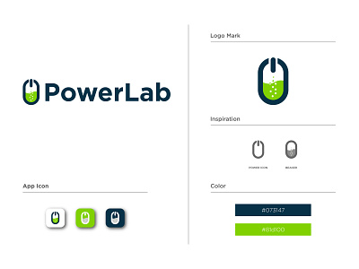 PowerLab - Logo Design Concept app beakar brand identity branding colorfull concept designer portfolio designs eyecatching faruk icon lab liquid logo logo designer logomark modern omar power presentation