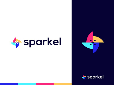 sparkel -Logo Design Concept app brand identity branding business colorful concept creative designer portfolio designs faruk horizontal icon logo logo designer logomark modern omar spark sparkel star