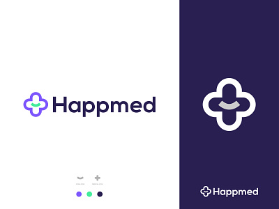 Happmed - Logo Design Concept app brand identity branding clinic concept designer portfolio designs doctor happmed hospital icon logo logo designer logomark medical minimal modern plus smile unique