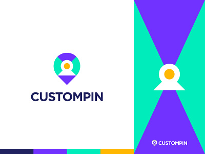 CUSTOMPIN - Logo Design Concept app brand identity branding cletter concept creative customer custompin design designer portfolio designs human letterlogo location logo logo designer modern negativespace simple unique