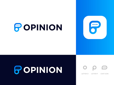 OPINION - Logo Design Concept best brand identity branding chat concept conversation creative design designer portfolio designs gradient logo logo designer modern o letter opinion p letter simple talk unique