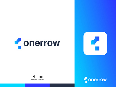 onerrow - Logo Design Concept 1 app arrow brand identity branding concept creative design designer portfolio designs icon left letterlogo logo logo designer modern number professional right tech